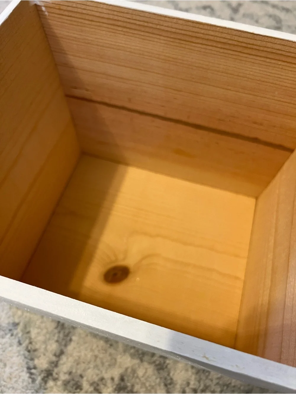 Plain White Wooden Box - Minimal Storage Cube